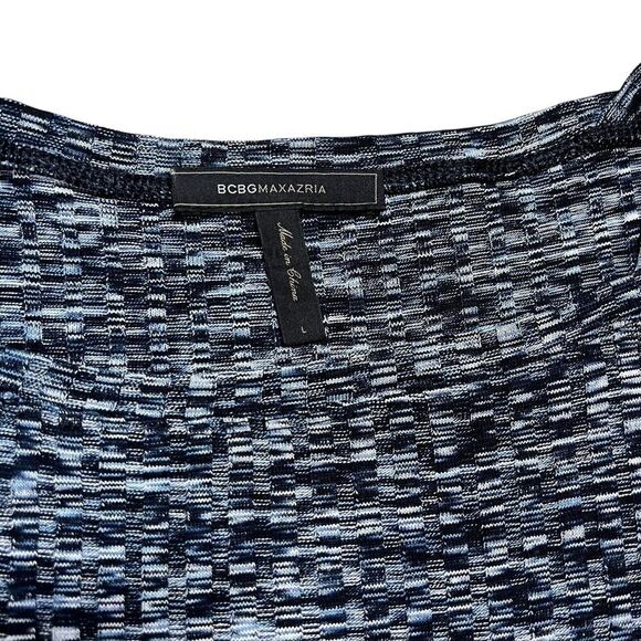 BCBG Maxazria Womens Knit Dress Asymmetrical Long Sleeve Fit & Flare Size Large - Picture 3 of 8